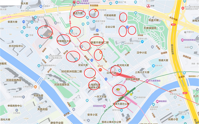 汉中路办公楼分布图